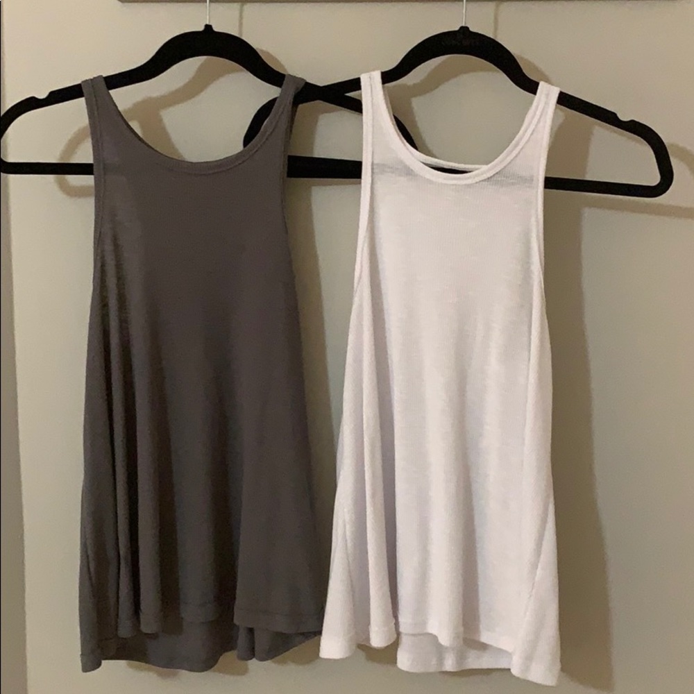 Free People Ribbed Tank Top Bundle White & Gray